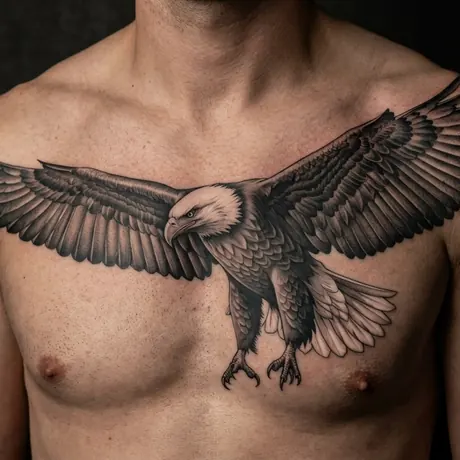 Eagle tattoo on a back