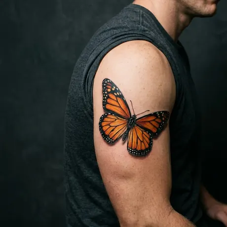 Butterfly tattoo on skin